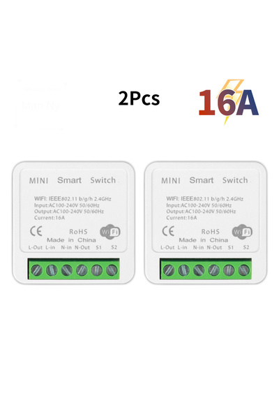 Choice10 2Pcs MANHOT Wifi 16A Smart Light Switch DIY Switches Module Relay Su...