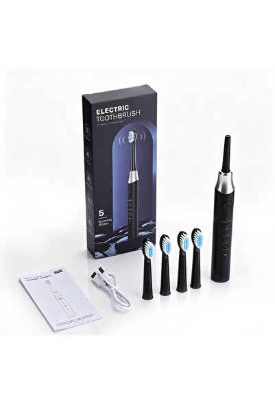 Choice black IPX7 Waterproof Sonic Electric Toothbrush 5 Cleaning Modes Deep ...