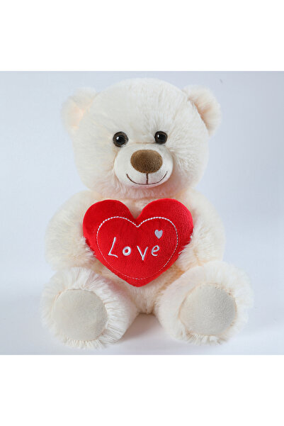 Choice 25cm WHITE 25CM Cute Heart Bear Dog Plush Toys Red Heart Print Love Cr...