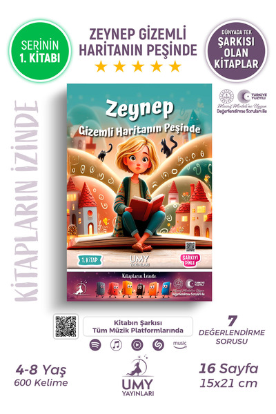UMY Yayınları Zeynep Gizemli Haritanın Peşinde - Okul Öncesi ve 1. Sınıf İsme...