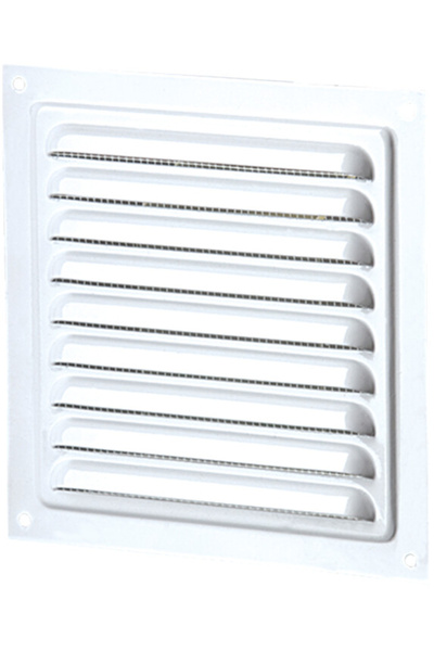 EVOSANITARY Grilă de ventilație metalică cu plasă 1111 MVM 200s 200 mm albă