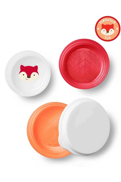 Skip Hop Zoo Fox 4-Piece Non-Slip Bowl Set