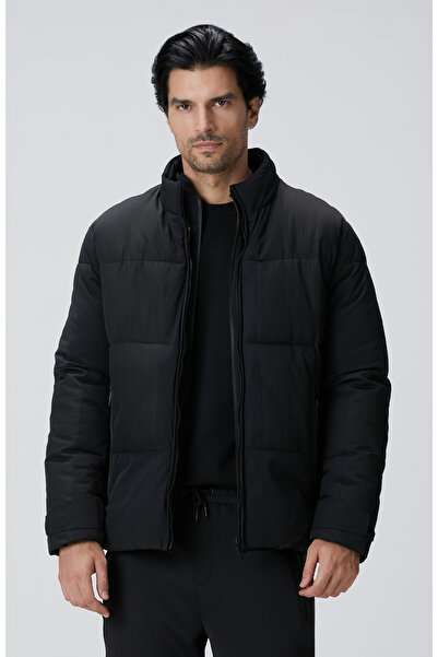 Network N-Tech Siyah Dik Yaka Puffer Mont