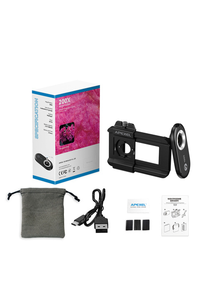 choice2 200x microscope APEXEL 100X/150X/200X Microscope Jewelry Lens Phone C...