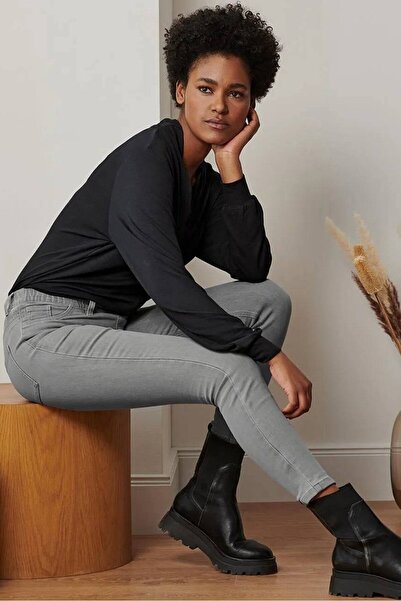 Tchibo Women Slim Fit Plain Stretchable Jeggings, Grey