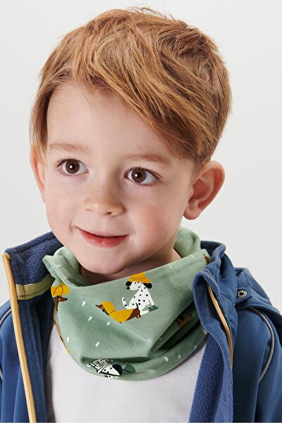 Tchibo Kids Boy Graphic Print Scarf With Velcro, Multicolor