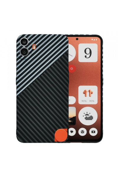 NOTHING Husa pentru CMF Phone 1, Techsuit, Carbonite FiberShell, Neagra Gri