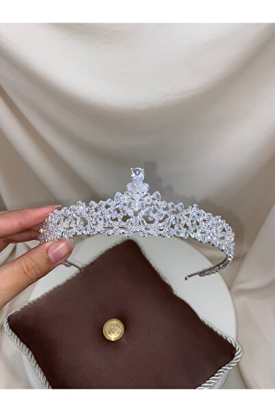 sitrini Pearlia Bridal Crown Hair Accessory with Zircon Stone