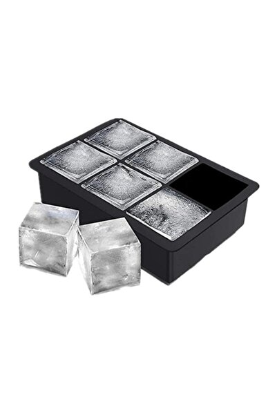Generic Brand Ice Cube Tray, Charcoal, 6 Square Trays with Lid, 17 cm x 12 x ...