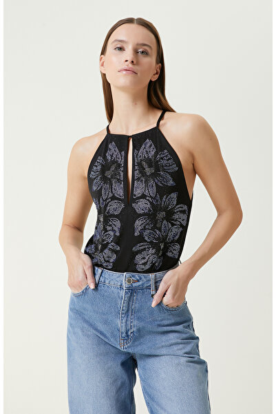 Network Siyah Bodysuit