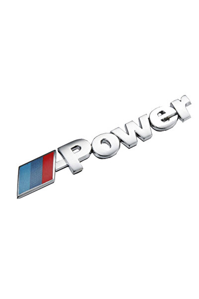 BMW Αυτοκόλλητο μεταλλικό M POWER 14cm x 2.3cm Ασημί - ΟΕΜ