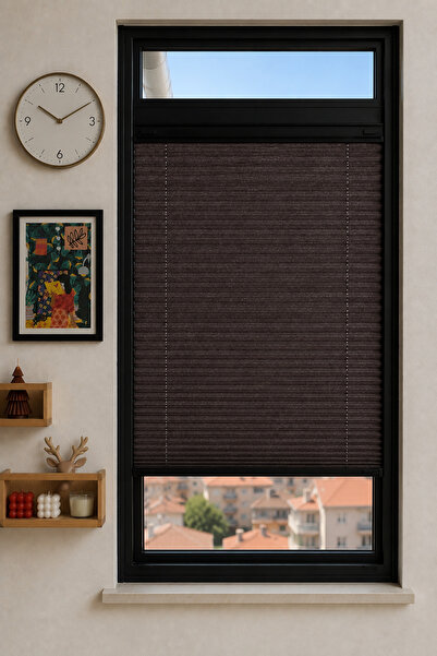 PERDELİNKA İzmir Serisi Desenli Plise Perde - Katlanır Cam Balkon Perdesi - O...
