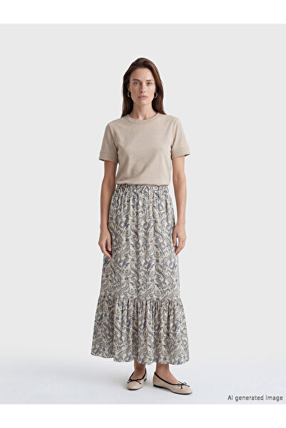 LC Waikiki Original Elastic Waist Patterned Ruffle Skirt