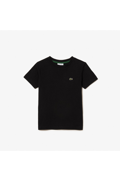 Lacoste Çocuk Bisiklet Yaka Siyah T-Shirt