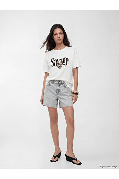 LC Waikiki Nevavm Regular Fit Women's Jean Shorts with a Difference