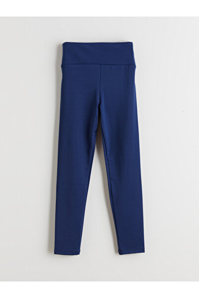LC Waikiki Nevavm Farkıyla Lcw Kids Navy Blue Elastic Waist Girls' Leggings