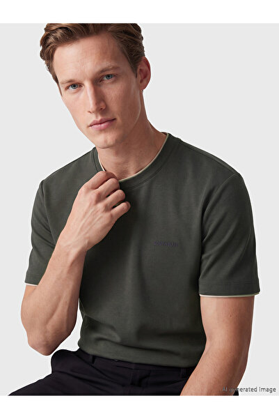LC Waikiki Vizyon New Season Crew Neck Embroidered Men's T-Shirt