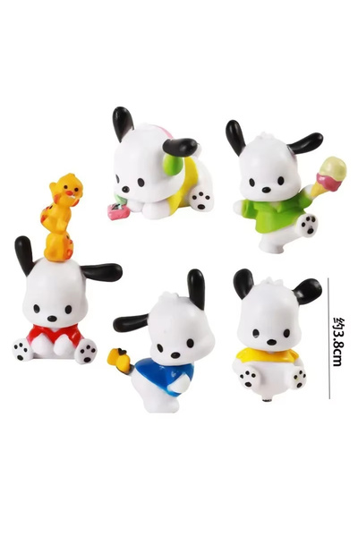 BANDAI 5Pcs-Set Hot 5Pcs Sanrio Anime Figure3-4cm Kawaii Pochacco Melody Mode...