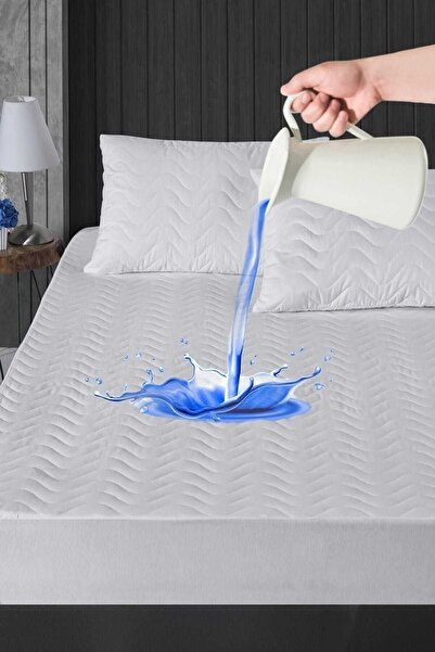 Mira Home 160X200 Quilted Double Size Liquid Proof Mattress Cover Fitted Matt...