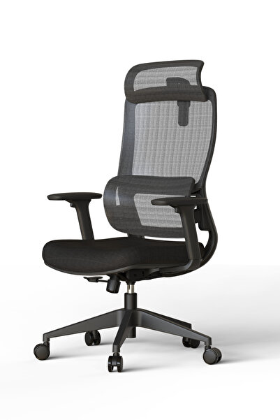 Trio Ergonomik Yönetici Ofis Koltuğu | İthal Fileli Çalışma Koltuğu | Ayarlanabilir Bel Destekli