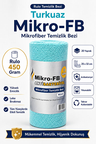 FB Cup (Roll of 20) Micro-Fb Multi-Purpose 100% Microfiber Cleaning Cloth 25X...