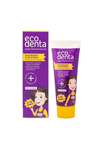 Ecodenta Pastă de dinți anticarie pentru copii, aromă de zmeură, Ecodenta, 75 ml