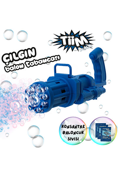 Birlik Oyuncak Tiim Bubble 8 Çıkışlı Otomatik Baloncuk ve Balon Tabancası – Mavi