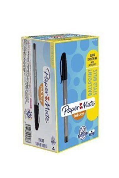 Generic Brand قلم حبر جاف Paper Mate Inkjoy 100 مع غطاء طرف M أسود، علبة تحتو...