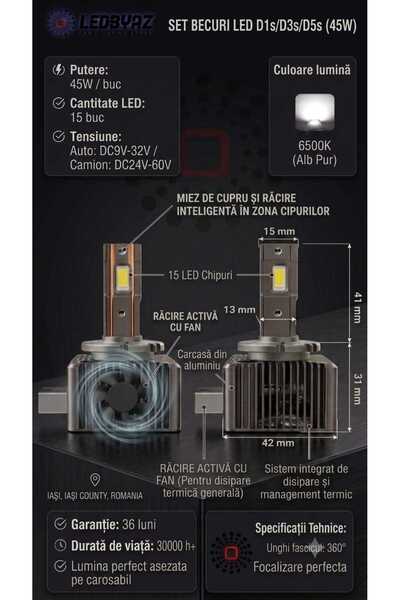 Other Kit LED Dseries D5S 70W 6.000K, 9000Lm