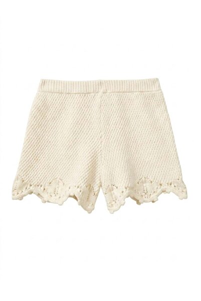 United Colors of Benetton Girl's Ecru Crochet Detailed Shorts 6-14 Years Old ...