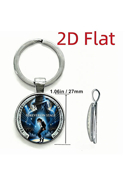 Choice5 No. 5 1pc Jackson MJ "The Legend" Keychain - MJ Fan Glass Dome Metal ...