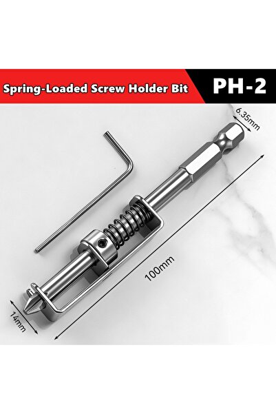 Choice 1pc Silver Spring-Loaded Screw Holder Drill Bit Anti-Drop Screwdriver ...
