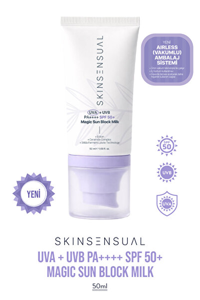 Skin Sensual Magic Sun Block Milk SPF 50+ Yeni Nesil Filtreli Yüz Güneş Kremi...