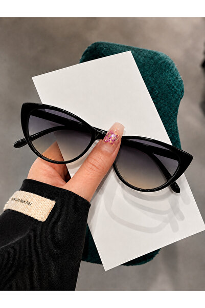 PİYESBOUTİQUE Vega Black Cat Eye Cat Eye Unisex Women Men Retro Uv400 Stylish...