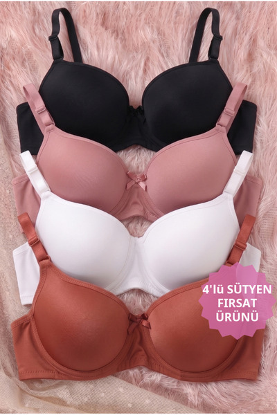 CHOCHO Kadın Telli Dolgusuz 4'lü Sütyen Takımı