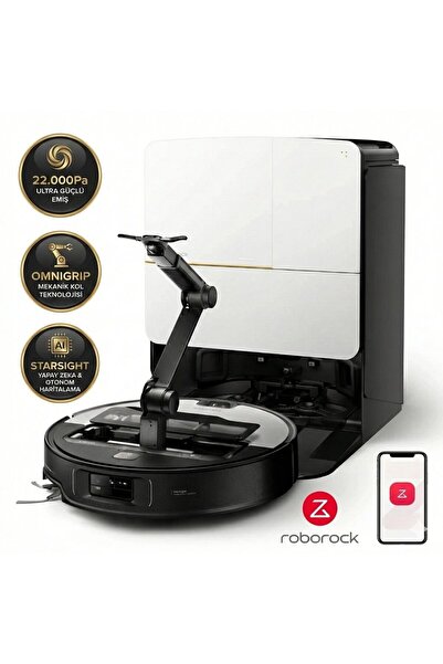 Roborock 22.000 Pa Ultra Emiş Güçlü Yapay Zekalı Mekanik Kollu Nesne Toplayan...