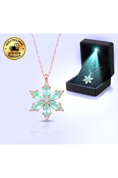 vüs jewel 925 Ayar Gümüş Kamelya Çiçeği Model Bayan Kolye