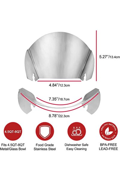 Choice Clear Pouring Chute for KitchenAid Stand Mixer Stainless Steel Bowl, P...