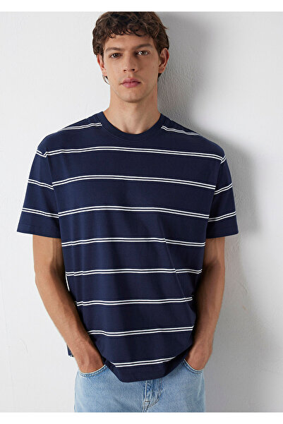 Mavi Striped Navy Blue T-Shirt Loose Fit / Relaxed Comfortable Cut 0613500-70490
