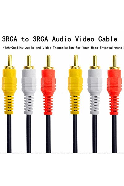 Choice 1.5m 3RCA to 3RCA Male to Male Gold-Plated Connectors AV Cable Oxygen-...