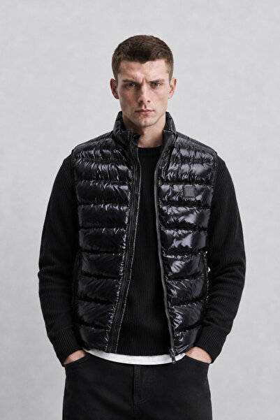 OHM OHEPMODA Slim Fit Men's Shiny Puffer Vest