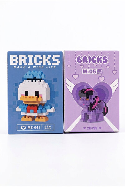 Bricks Sepexa Mikro Blok Oyuncak Seti - MZ-041 Donald Duck & M-05 Unıcorn 216...
