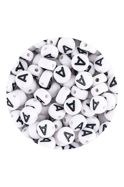 Choice26 100pcs A 50/100/200pcs/Lot 7x4mm White A-Z Round Alphabet Acrylic Le...