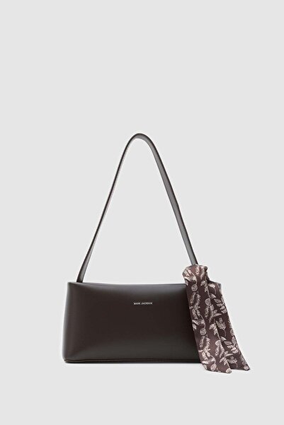 Shule Bags Alya Scarf Detailed Baguette Bag Dark Brown