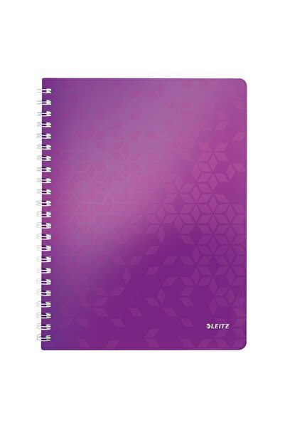 Leitz Caiet de birou WOW, PP, certificat FSC, A4, 80 de foi, cu spirală, dict...