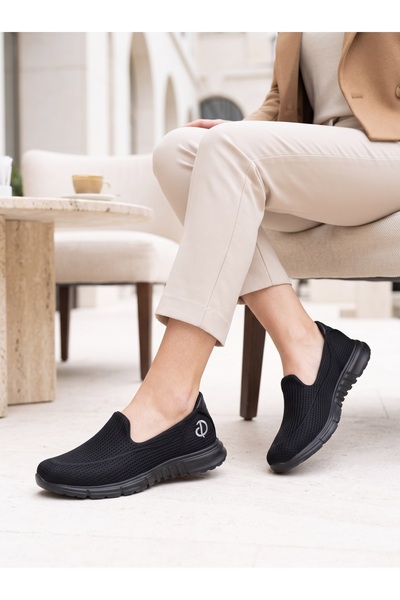 Nesil Shoes حذاء مشي نسائي من Dvm 801 بنعل فايلون أسود