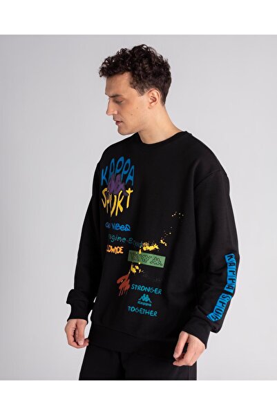 Kappa Logo Navarro Men's Black Regular Sweatshirt
