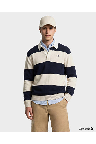 Gant Erkek Lacivert Regular Fit Polo Yaka Triko