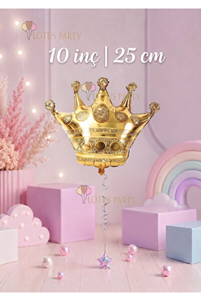 LOTUS PARTY 1 Piece Small Size Gold Color King Crown Foil Balloon