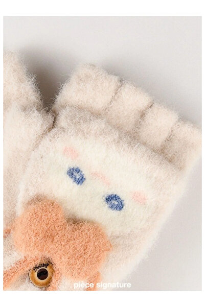 PIECE SIGNATURE 95% Viscose 5% Spandex, Girls' Soft Covered Cut Gloves (Ages ...